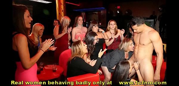 Women Encouraging Each Other to Suck Male Strippers